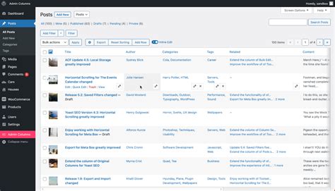 wp admin columns pro